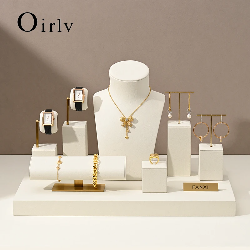 Oirlv Beige Jewelry Display Stand Earring Ring Holder Bracelet Watch Stand Necklace Display Jewel Organizer Window Showcase Prop
Oirlv Beige Jewelry Display Stand Earring Ring Holder Bracelet Watch Stand Necklace Display Jewel Organizer Window Showcase Prop