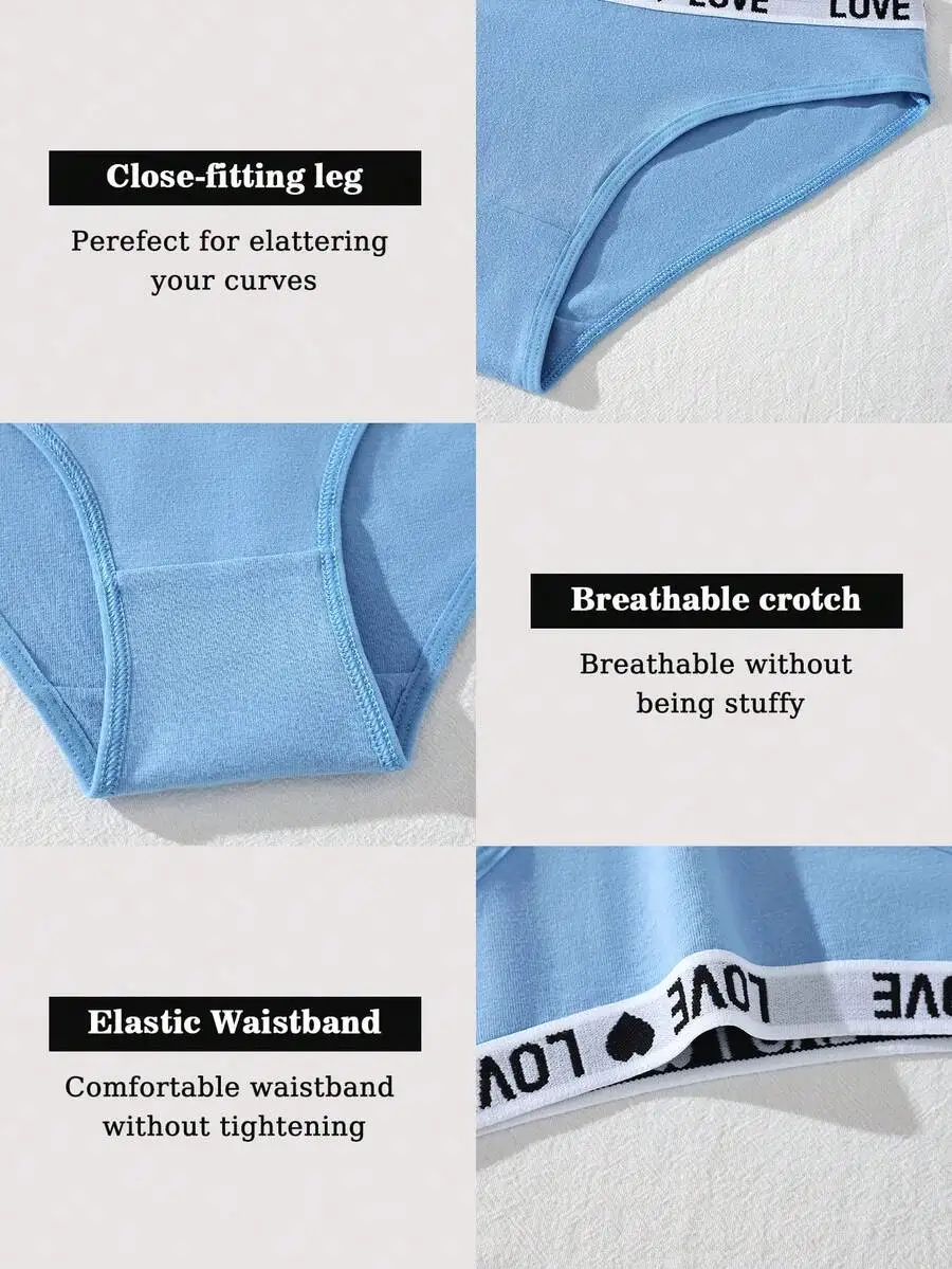 7-Pack Womens Low-Rise Briefs With LOVE Lettering, Comfortable Breathable Cotton Blend
7-Pack Womens Low-Rise Briefs With LOVE Lettering, Comfortable Breathable Cotton Blend