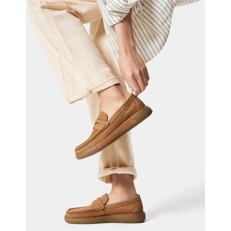 Camel (CAMEL) casual leather shoes matte cowhide leather soft elastic comfortable no-tire quick wear convenient men's shoes 
Camel (CAMEL) casual leather shoes matte cowhide leather soft elastic comfortable no-tire quick wear convenient men's shoes