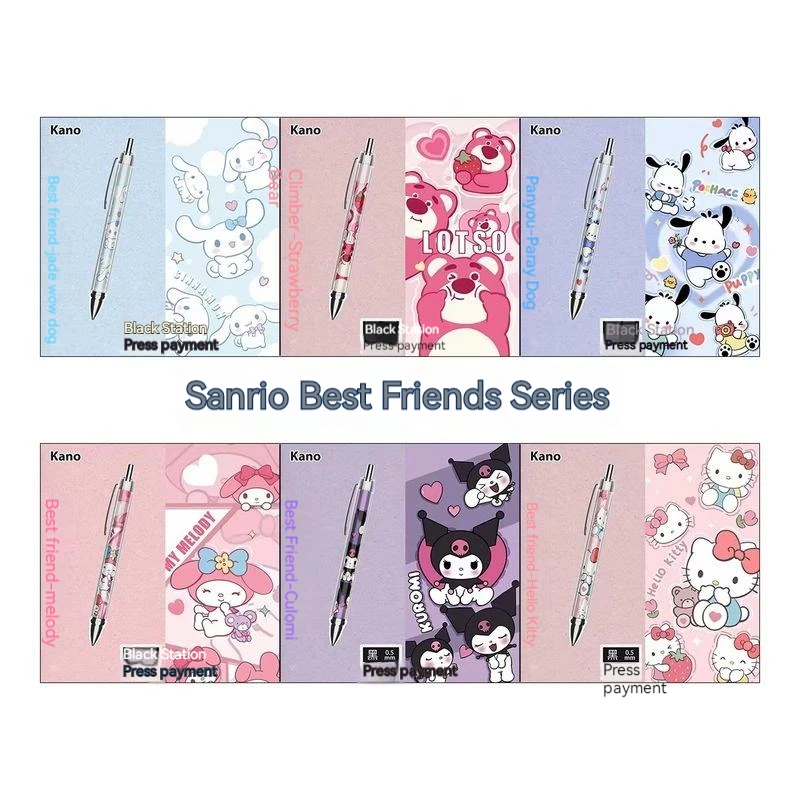 Sanrio, 12 шт., искусственные канцелярские товары, мультяшная Hello Kitty Cinnamoroll, специальная нейтральная ручка для черных студентов для расчесок
Sanrio, 12 шт., искусственные канцелярские товары, мультяшная Hello Kitty Cinnamoroll, специальная нейтральная ручка для черных студентов для расчесок