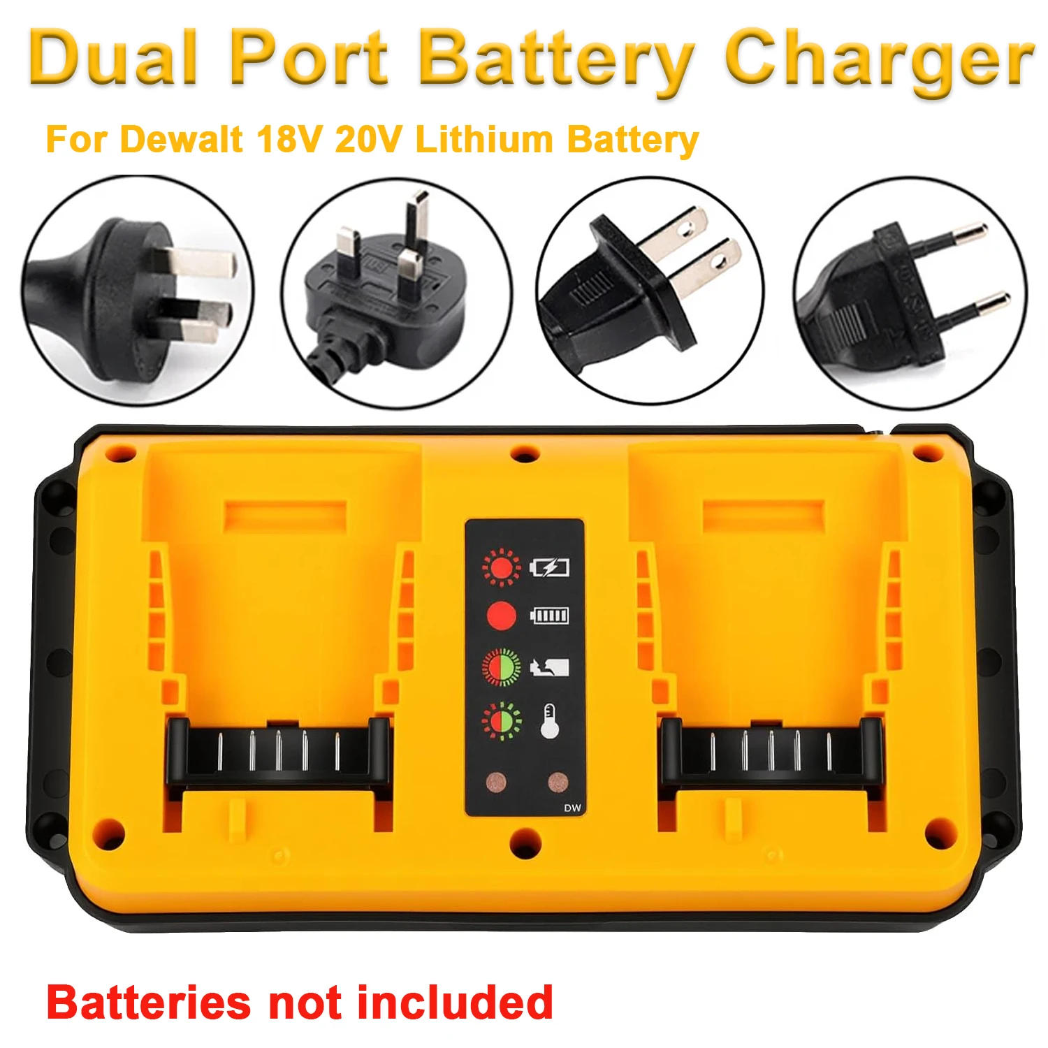 Dual Port Replacement Charger Station – for Dewalt 14.4V-20V Max Batteries, Fast Charging Tools Battery Charger
Dual Port Replacement Charger Station – for Dewalt 14.4V-20V Max Batteries, Fast Charging Tools Battery Charger