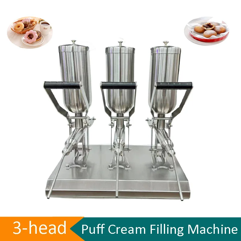 Stainless Steel Jam Bread or Puff Filling Machine 3-Head 5L*3 Puffing Filling Tool Factory Price Manual Cream Puff Filling Maker
Stainless Steel Jam Bread or Puff Filling Machine 3-Head 5L*3 Puffing Filling Tool Factory Price Manual Cream Puff Filling Maker