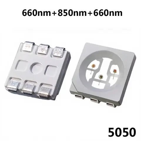 Smd Smt 1.5v 2v 5050 Ir 660nm 850nm Three Color Led Diode Plant Red Beads Plant Growth Lamp Accessories