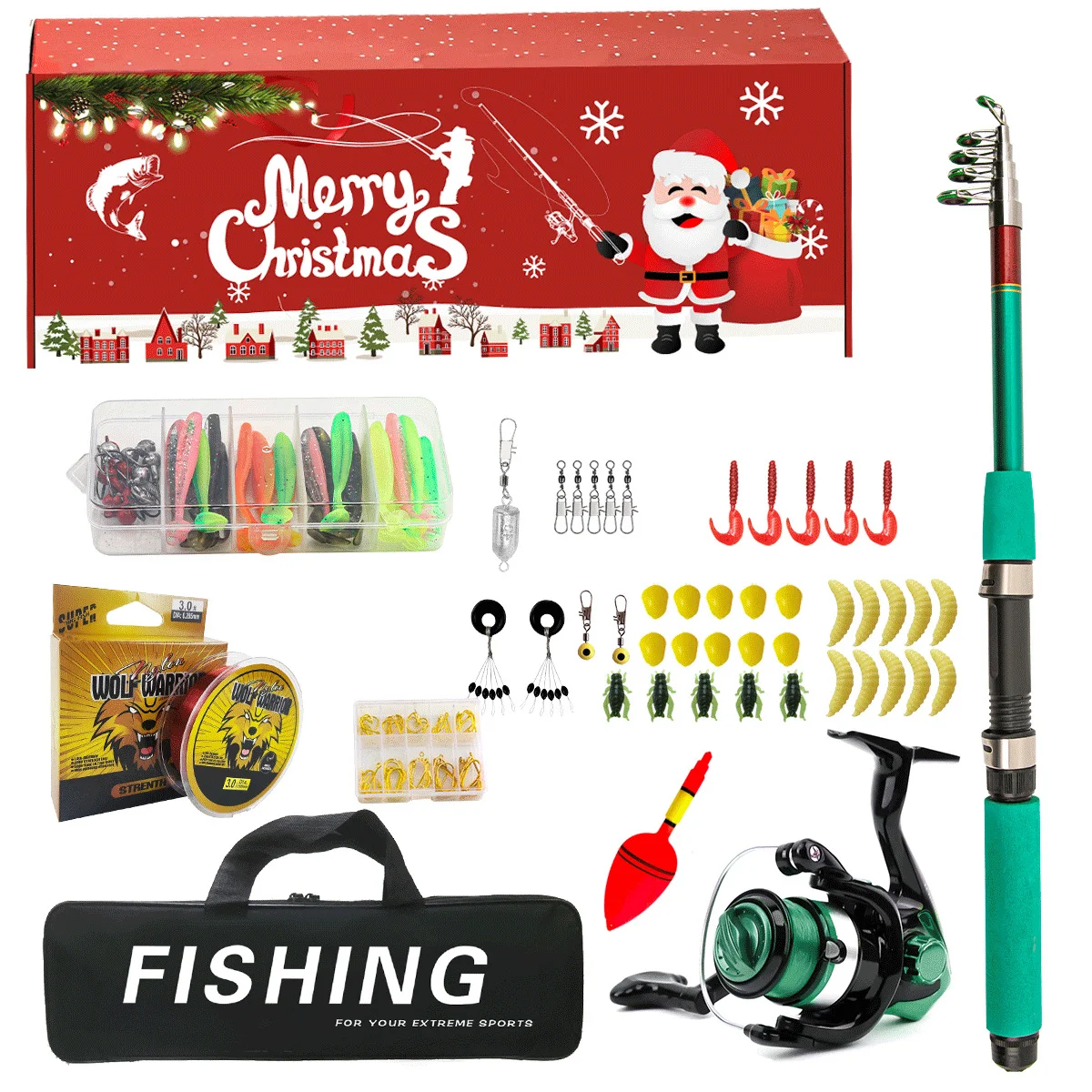 Christmas lure rod set, glass rod set, long-range convenient ultra light sea fishing rod set, complete set of fishing gear
Christmas lure rod set, glass rod set, long-range convenient ultra light sea fishing rod set, complete set of fishing gear