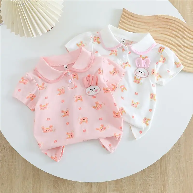 2024 Summer Children's Clothing Mother Kid Clothes Boy Girl Cartoon Rabbit Short Sleeve T-shirt Fashion Baby Cotton Polo Shirt
2024 Summer Children's Clothing Mother Kid Clothes Boy Girl Cartoon Rabbit Short Sleeve T-shirt Fashion Baby Cotton Polo Shirt