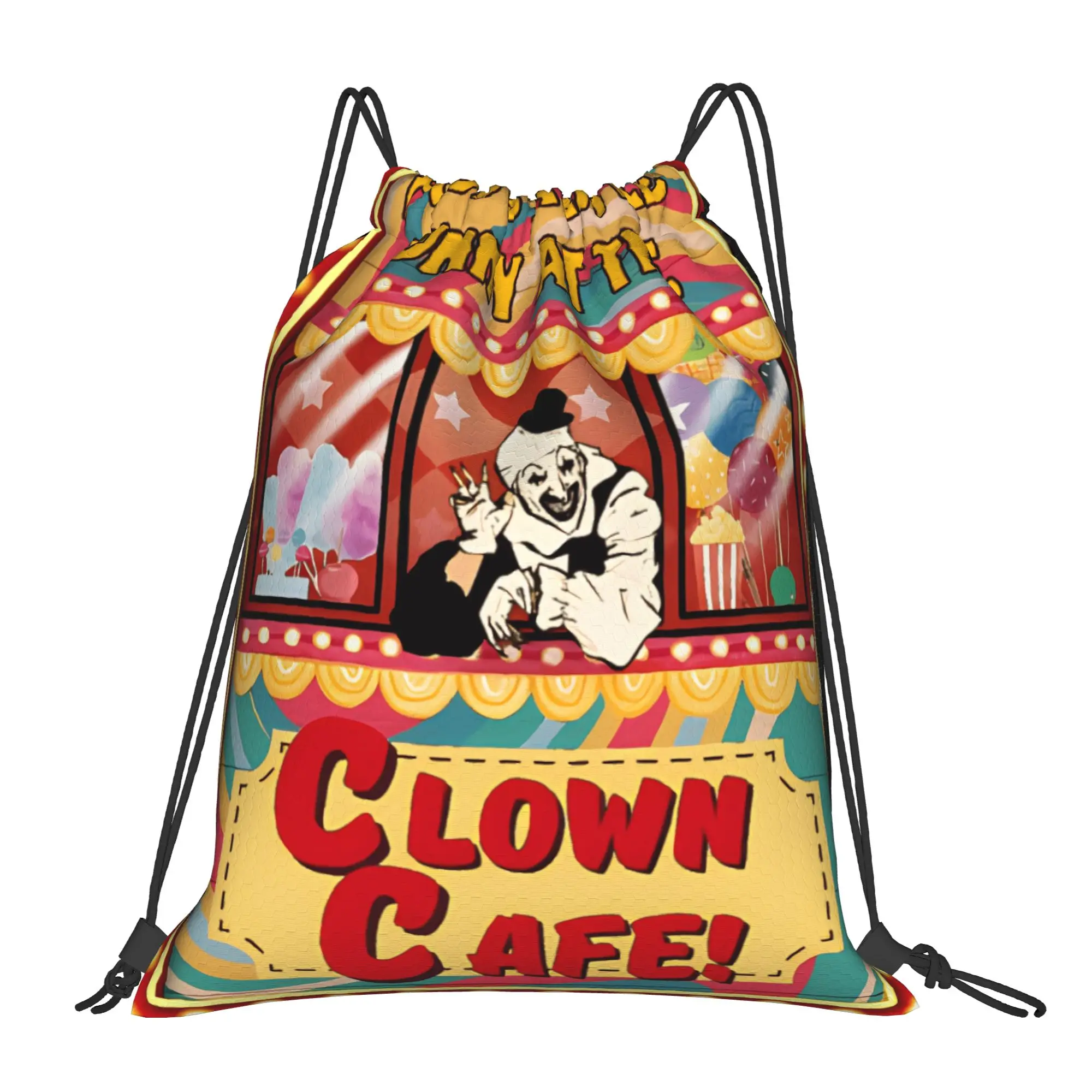 Сумка на шнурке Terrifier Clown Cafe, водонепроницаемый рюкзак-мем для спортзала и фитнеса, сумка-мешок на шнурке для пары
Сумка на шнурке Terrifier Clown Cafe, водонепроницаемый рюкзак-мем для спортзала и фитнеса, сумка-мешок на шнурке для пары