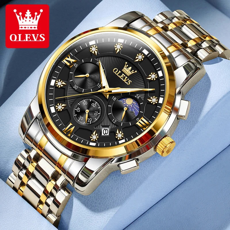 OLEVS 2951 Business Quartz Watch For Men Chronograph Calendar Window 24-hour Display Stainless Steel 30m Waterproof Watch
OLEVS 2951 Business Quartz Watch For Men Chronograph Calendar Window 24-hour Display Stainless Steel 30m Waterproof Watch