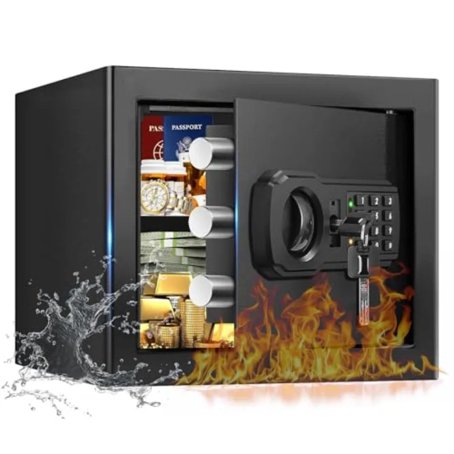 1.3 Cub Small Fire Safes Document Box Home, Security Home Safes Water and Fireproof with Digital Keypad, Spare Keys and Removab
1.3 Cub Small Fire Safes Document Box Home, Security Home Safes Water and Fireproof with Digital Keypad, Spare Keys and Removab