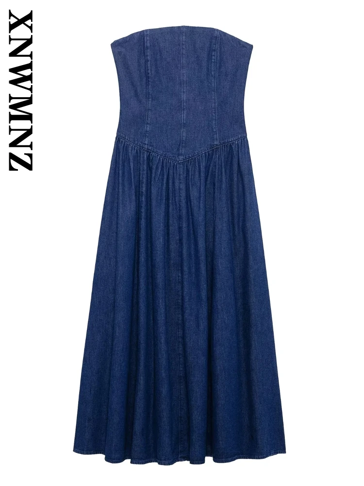 XNWMNZ 2025 Summer New Woman Hipster slash neck Collar Midi Skirt Dresses Trendy Lady Sleeveless Dress Ruffles Regular Fit Thin
XNWMNZ 2025 Summer New Woman Hipster slash neck Collar Midi Skirt Dresses Trendy Lady Sleeveless Dress Ruffles Regular Fit Thin