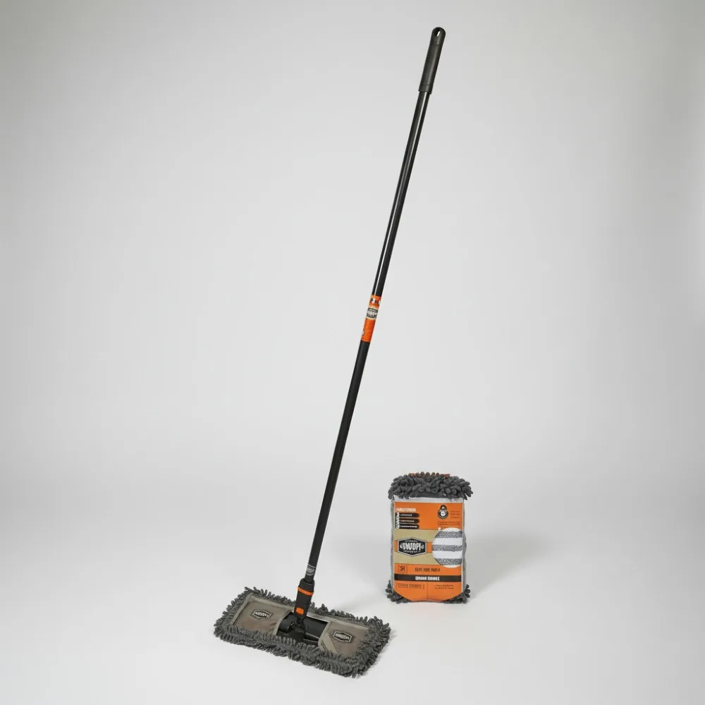 18" Microfiber Dust Mop with 60" Steel Handle & Extra Refill - Washable, Interchangeable for All Floors
18" Microfiber Dust Mop with 60" Steel Handle & Extra Refill - Washable, Interchangeable for All Floors