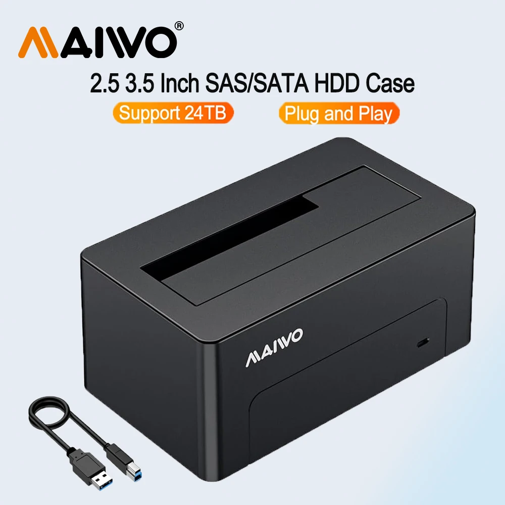 MAIWO SAS/SATA Hard Drive Docking Station Adapter 2.5/3.5 inch USB 3.0 External SAS Enclosure HDD SSD Converter with 12V/2A
MAIWO SAS/SATA Hard Drive Docking Station Adapter 2.5/3.5 inch USB 3.0 External SAS Enclosure HDD SSD Converter with 12V/2A