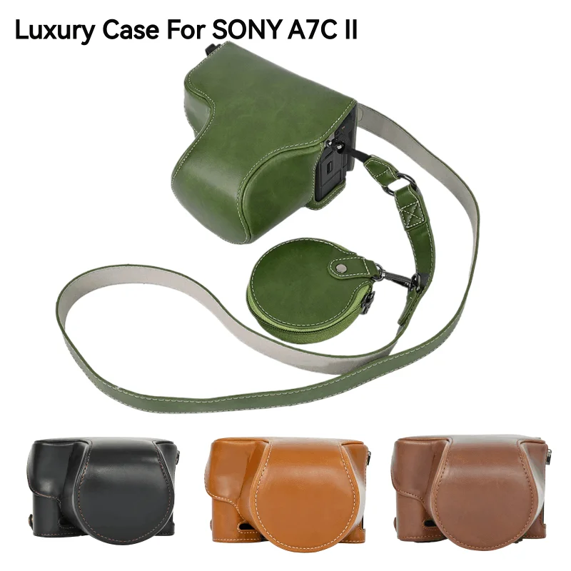 Роскошный чехол для камеры из искусственной кожи для Sony Alpha 7C II A7CII A7C2, открывающийся аккумулятор, чехол для всего тела с ремешком, сумка для хранения
Роскошный чехол для камеры из искусственной кожи для Sony Alpha 7C II A7CII A7C2, открывающийся аккумулятор, чехол для всего тела с ремешком, сумка для хранения