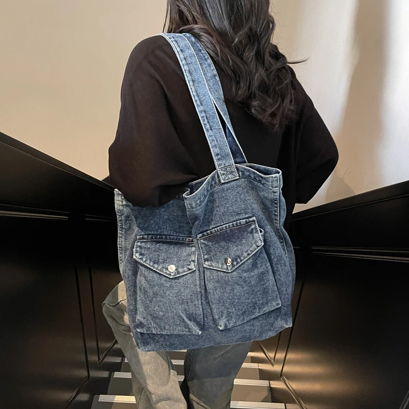 Denim Large Capacity Casual Shoulder Bags Commuting Women's Bags on Sale 2025 New Fashion Solid Color Women's Handbag
Denim Large Capacity Casual Shoulder Bags Commuting Women's Bags on Sale 2025 New Fashion Solid Color Women's Handbag