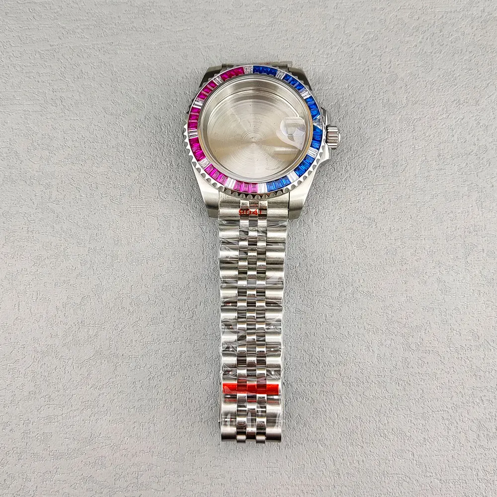 NH35A case AR Sapphire glass waterproof 10ATM Oyster/Jubilee bracelet with full diamond bezel for NH35 NH36 NH34 ETA2824 movemen
NH35A case AR Sapphire glass waterproof 10ATM Oyster/Jubilee bracelet with full diamond bezel for NH35 NH36 NH34 ETA2824 movemen