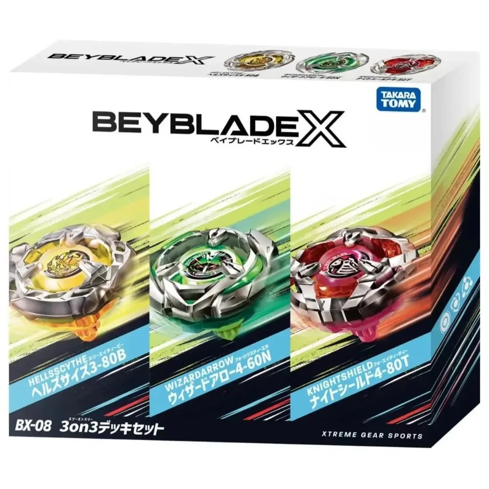 ORIGINAL TAKARA TOMY BEY X BX-08 3on3 Deck Set BLADE BX 08
ORIGINAL TAKARA TOMY BEY X BX-08 3on3 Deck Set BLADE BX 08