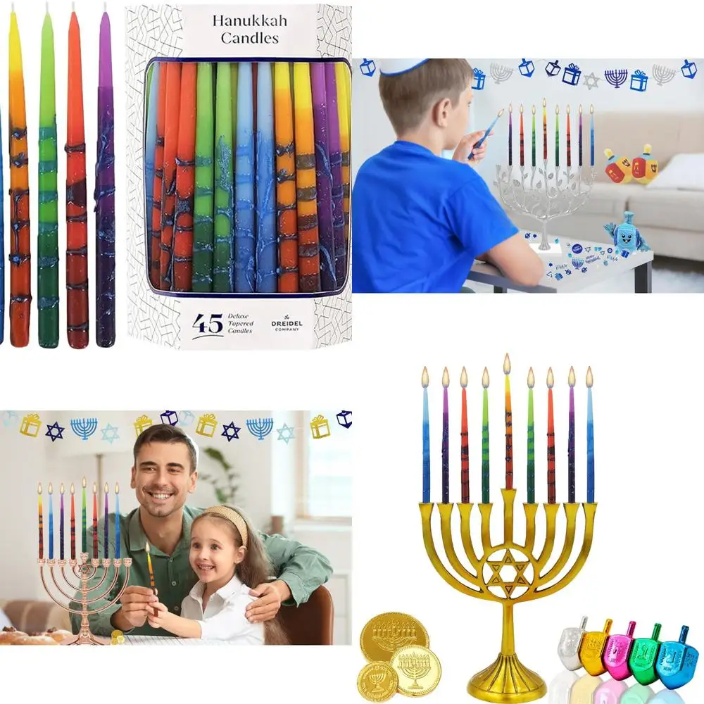 Разноцветные полосатые нецветающиеся свечи для Хануки, роскошные конические, для 8-дневного празднования Хануки, время горения 60 минут
Разноцветные полосатые нецветающиеся свечи для Хануки, роскошные конические, для 8-дневного празднования Хануки, время горения 60 минут