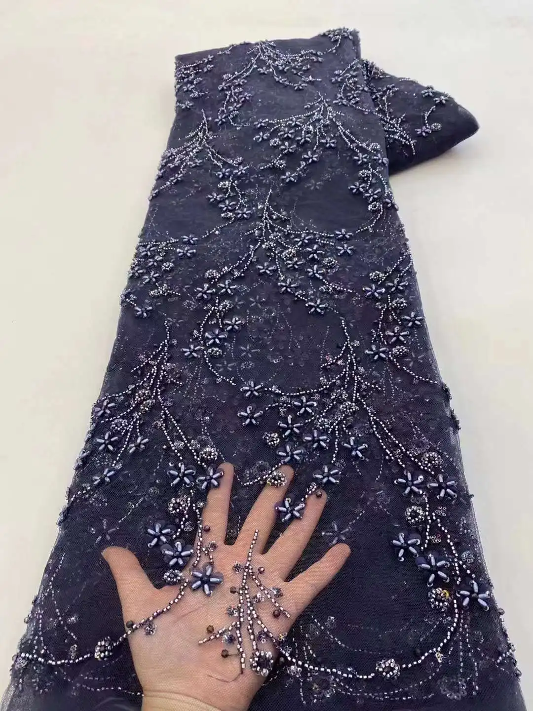 French Beaded Groom Tulle Lace Fabric 2023 High Quality 5 Yards Nigerian Women Wedding Dress Sequins African Lace Fabric Sewing
French Beaded Groom Tulle Lace Fabric 2023 High Quality 5 Yards Nigerian Women Wedding Dress Sequins African Lace Fabric Sewing