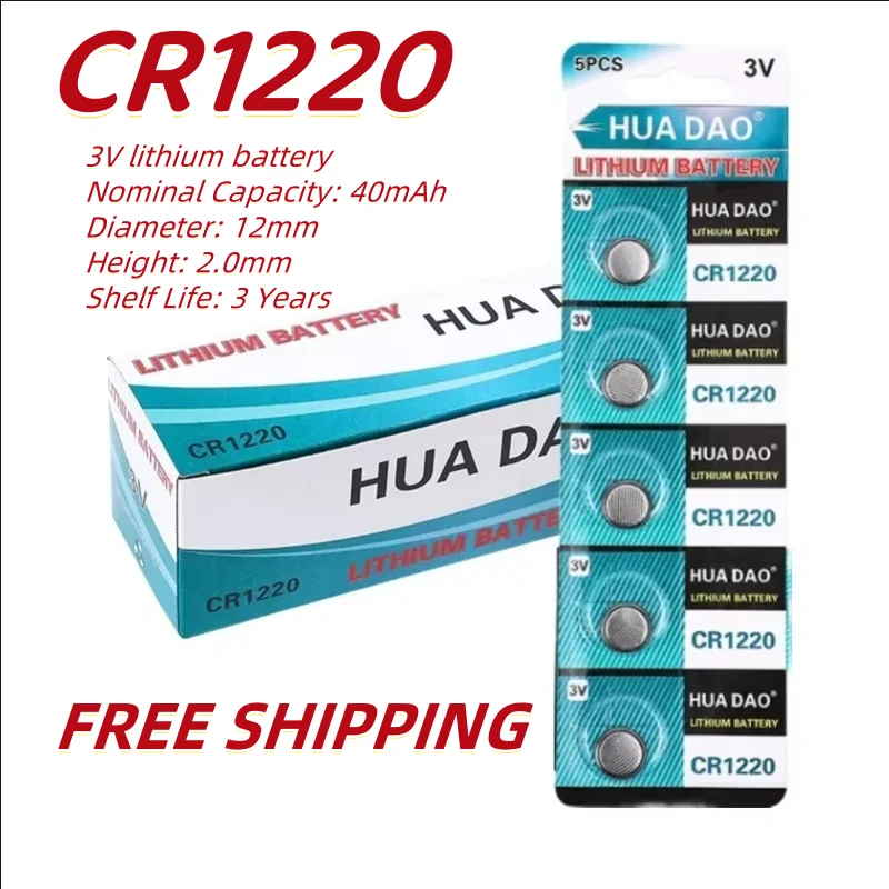 2-50Pcs CR1220 Batteries 3V Lithium Coin Cell 1220 Battery for watch healthcare devices Calculator etc lithium battery pack New
2-50Pcs CR1220 Batteries 3V Lithium Coin Cell 1220 Battery for watch healthcare devices Calculator etc lithium battery pack New