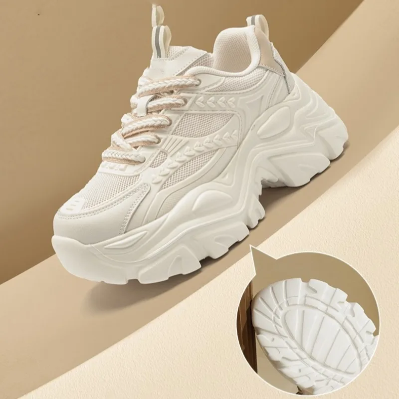 Women White Platform Shoes 2026 New Fashion Mesh Breathable Sneakers Thick Sole Height Increasing Casual Sports Shoes for Women
Women White Platform Shoes 2026 New Fashion Mesh Breathable Sneakers Thick Sole Height Increasing Casual Sports Shoes for Women