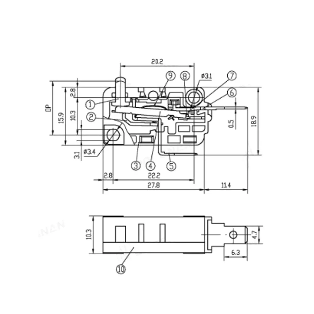 2PCS KW3A Micro Switch 125V/250V 16A Normally Open Switch 2 Pin Silver Contact Micro Switch for Microwave Oven Washing Machine
2PCS KW3A Micro Switch 125V/250V 16A Normally Open Switch 2 Pin Silver Contact Micro Switch for Microwave Oven Washing Machine
