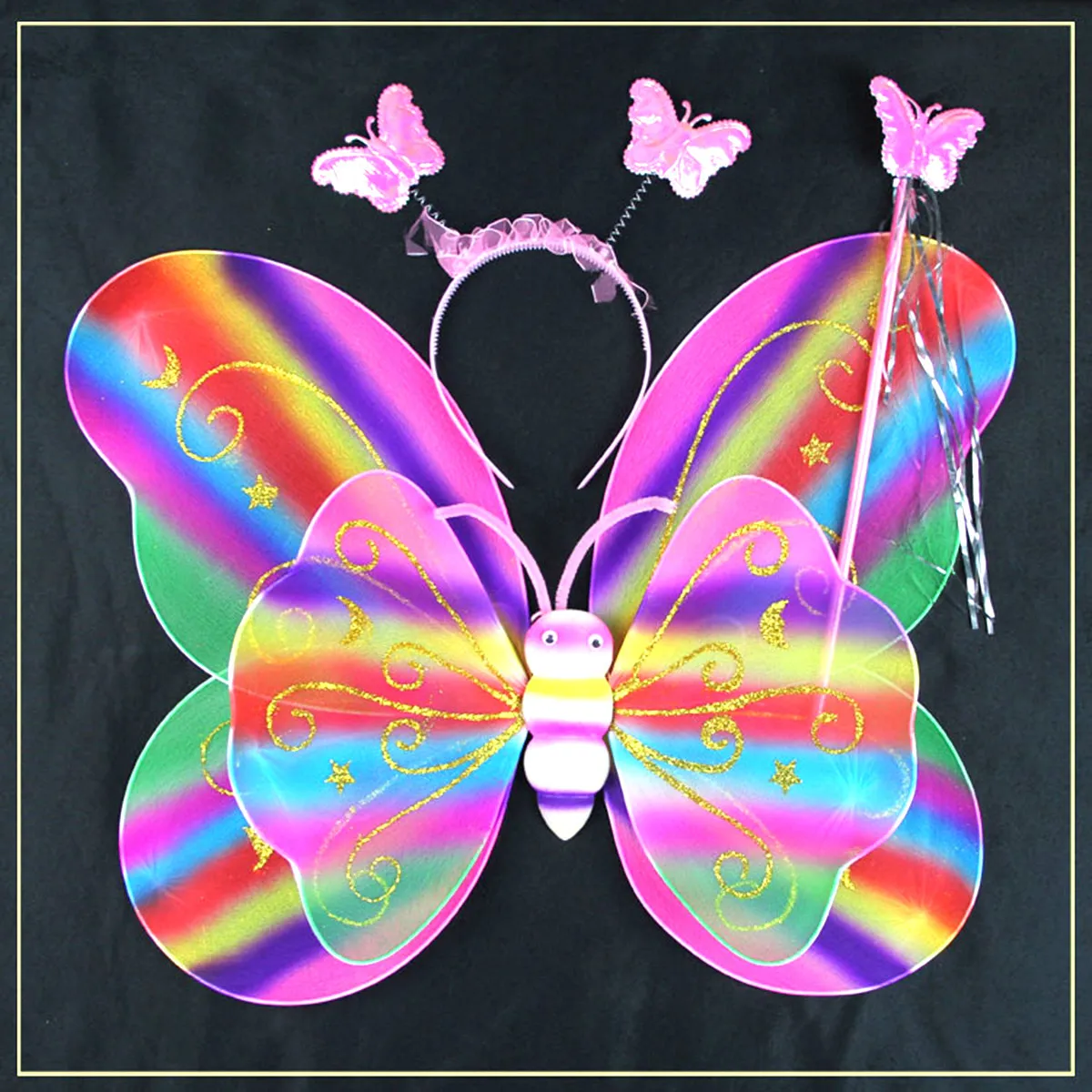 Комплект из 4 предметов: Костюм с крыльями бабочки для девочек, волшебная палочка, повязка на голову, юбка-пачка, праздничное платье, костюм с крыльями феи
Комплект из 4 предметов: Костюм с крыльями бабочки для девочек, волшебная палочка, повязка на голову, юбка-пачка, праздничное платье, костюм с крыльями феи