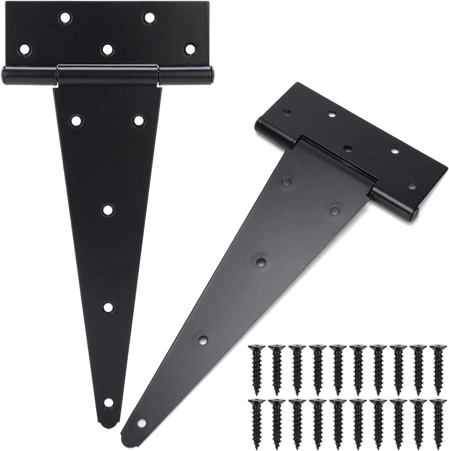 Heavy Duty 12" T-Strap Gate Hinges, Black Tee Hinges for Barn, Shed, Fence (2 Pack)
Heavy Duty 12" T-Strap Gate Hinges, Black Tee Hinges for Barn, Shed, Fence (2 Pack)