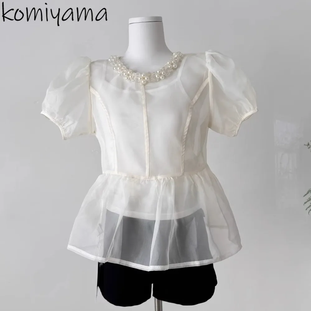 O-neck Beads Woman 2025 Shirts Blouses Mesh Bubble Sleeve Blusas Mujer Bandage Bow Clothing Small Fragrance Ropa Mujer Camisas
O-neck Beads Woman 2025 Shirts Blouses Mesh Bubble Sleeve Blusas Mujer Bandage Bow Clothing Small Fragrance Ropa Mujer Camisas