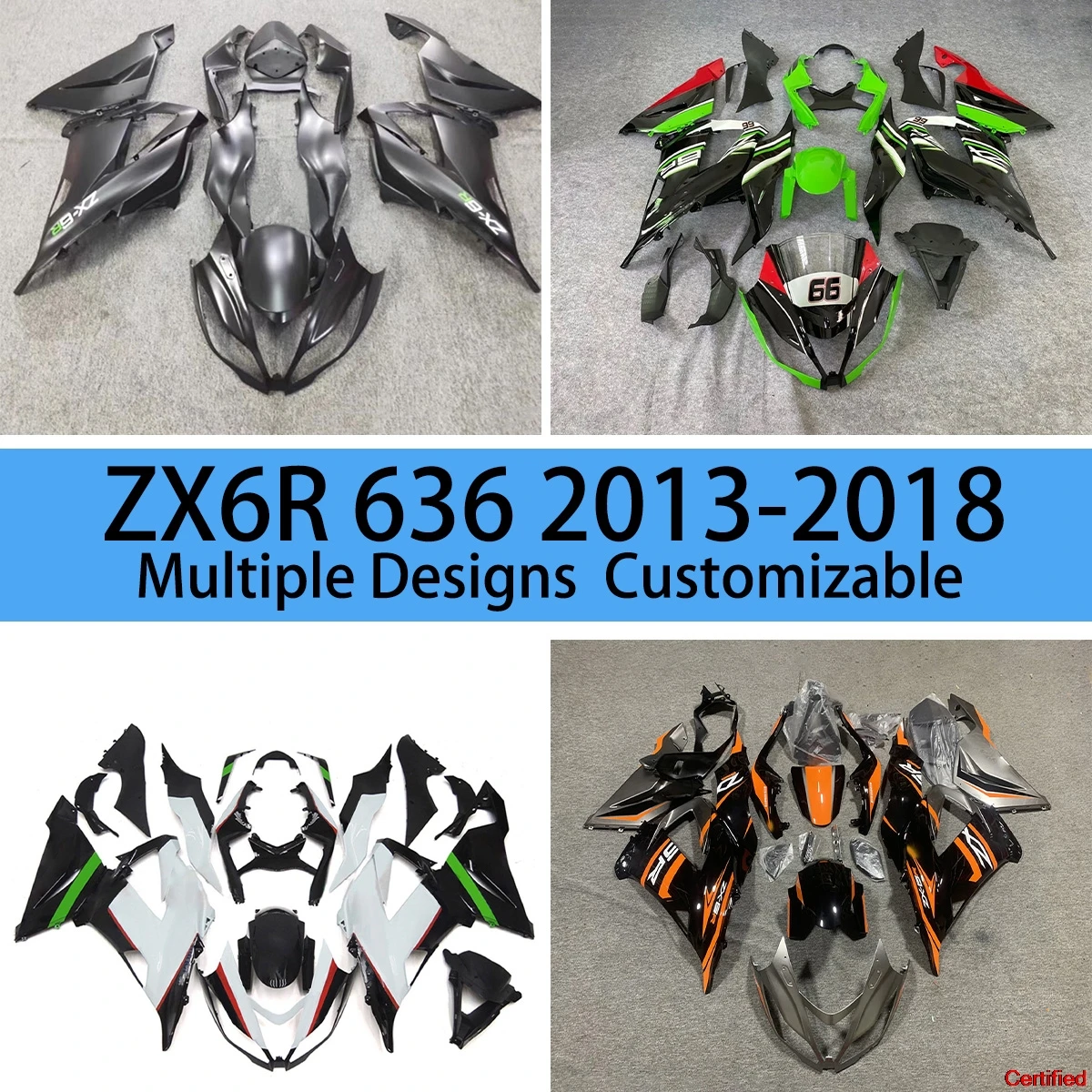 Prime Fairing Set ZX6R 2013 2014 2015 2016 2017 2018 Injection Molded Fairings Panel Kit Bodywork for Kawasaki 636 ZX-6R 13-18
Prime Fairing Set ZX6R 2013 2014 2015 2016 2017 2018 Injection Molded Fairings Panel Kit Bodywork for Kawasaki 636 ZX-6R 13-18