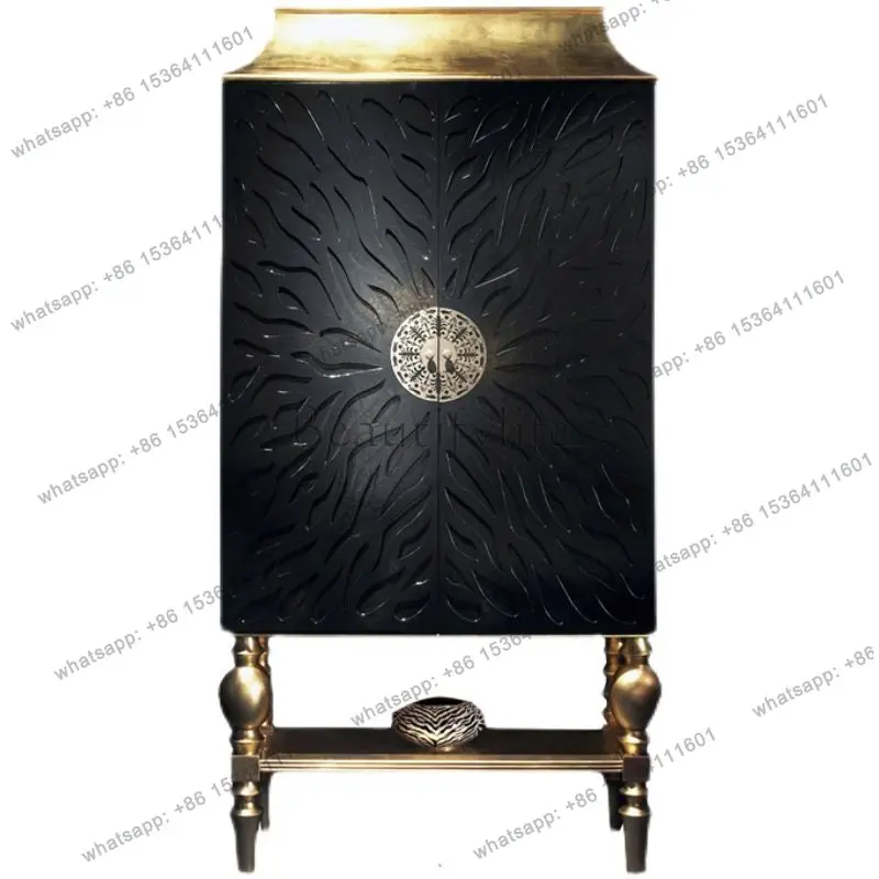 European neoclassical solid wood carved wine cabinet French retro double door high storage wardrobe
European neoclassical solid wood carved wine cabinet French retro double door high storage wardrobe