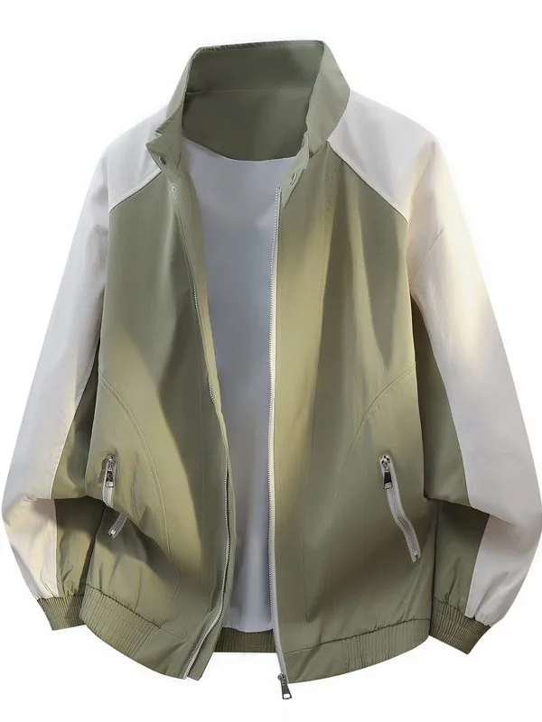 Trendy Patchwork Color Blo Stand Collar Loose Casual Workwear Jaet for Men Spring Season Youth Sle Polyester Fiber
Trendy Patchwork Color Blo Stand Collar Loose Casual Workwear Jaet for Men Spring Season Youth Sle Polyester Fiber