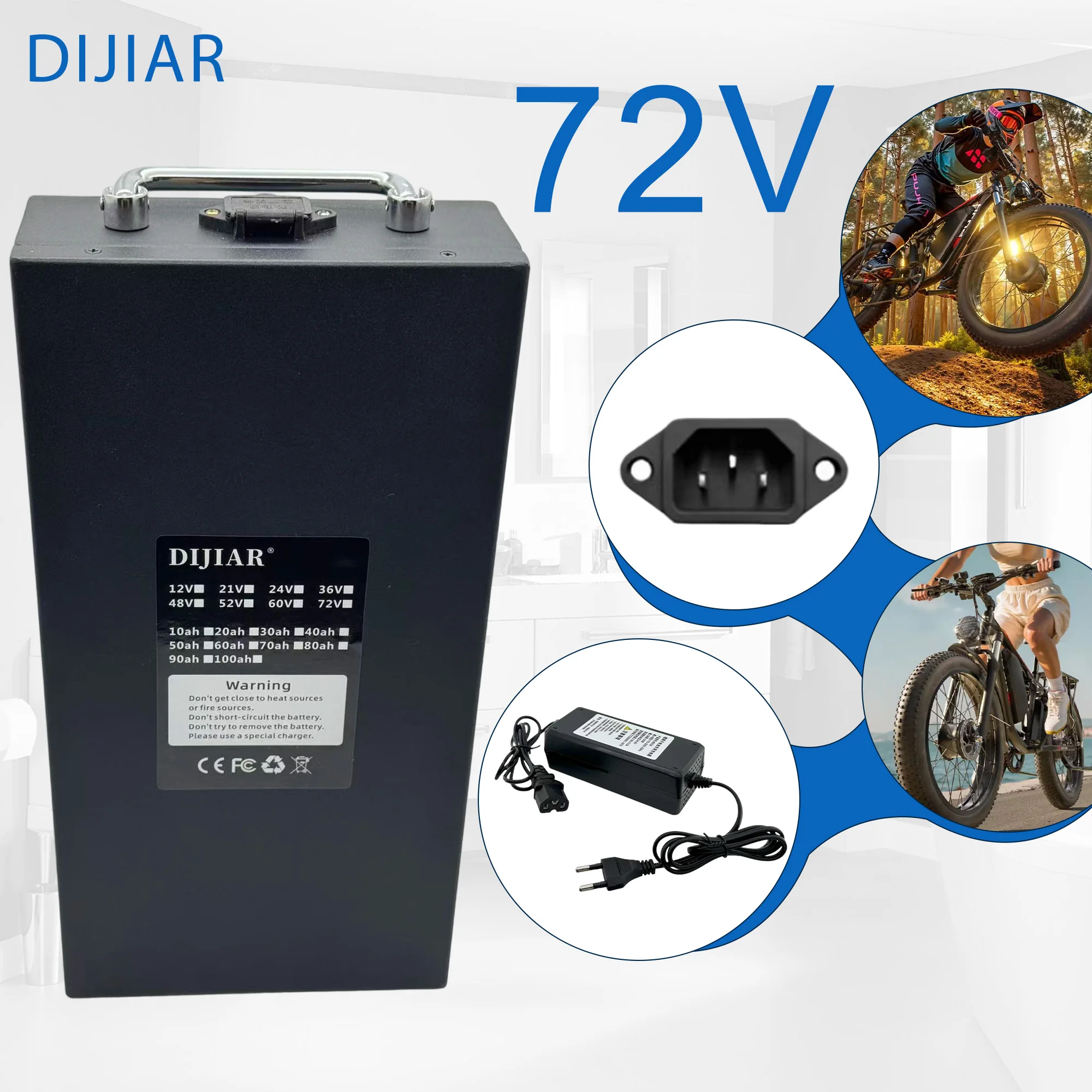 Air freight, 72V18650 lithium battery, 20AH-100AH, detachable universal type, built-in BMS40AH+charger
Air freight, 72V18650 lithium battery, 20AH-100AH, detachable universal type, built-in BMS40AH+charger