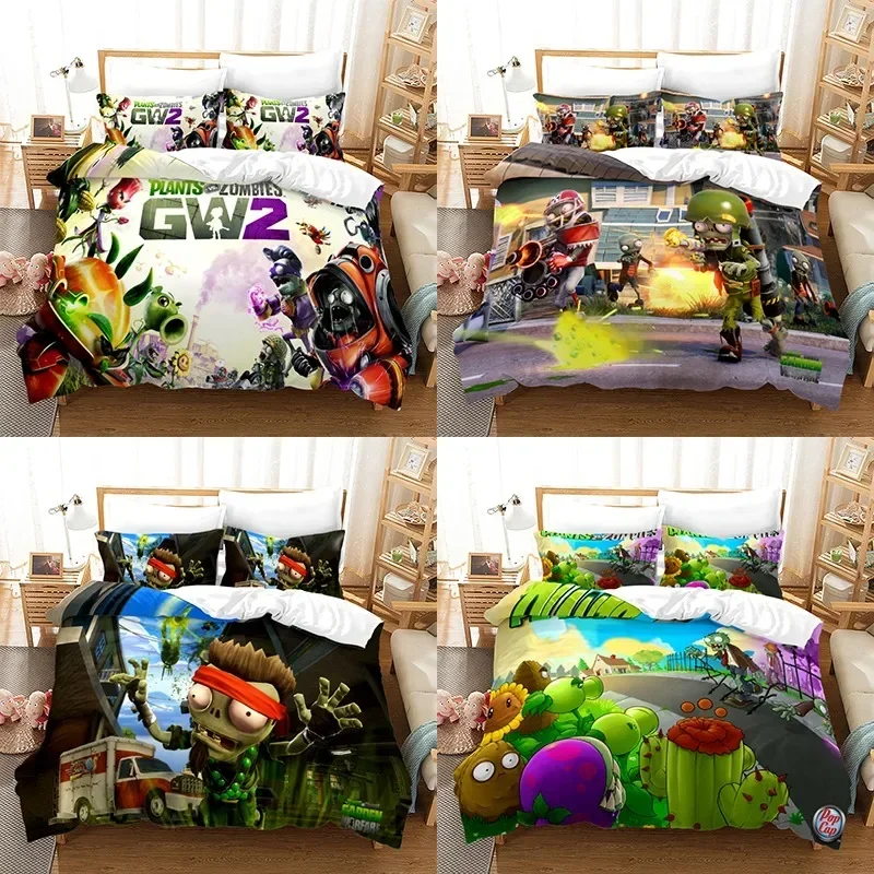 Game Plants Vs Zombie Cute Cartoon Pillowcase Quilt Cover Anime PVZ Sunflower Peashooter Three Piece Set Bedding Birthday Gift
Game Plants Vs Zombie Cute Cartoon Pillowcase Quilt Cover Anime PVZ Sunflower Peashooter Three Piece Set Bedding Birthday Gift