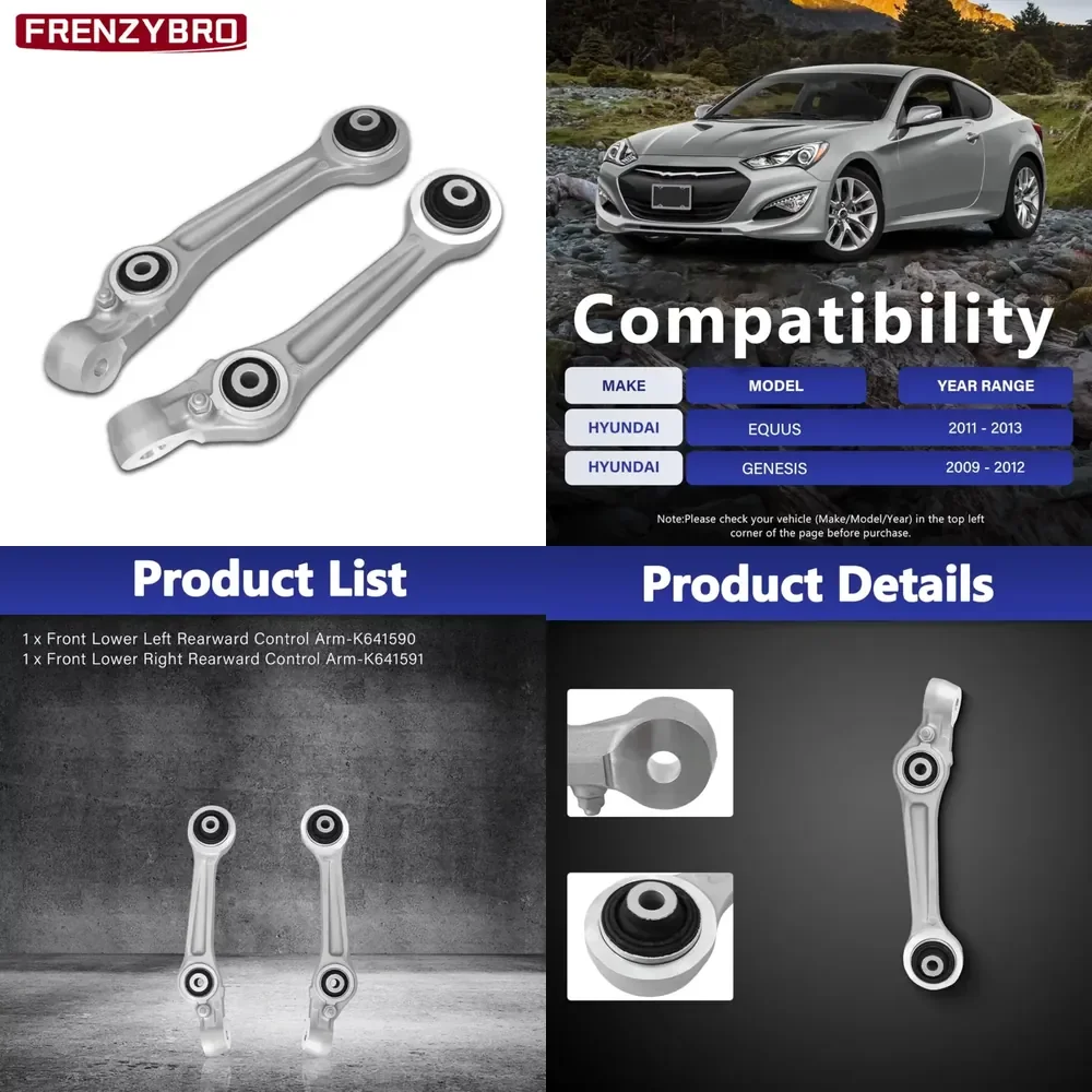 AP01 Frenzybro Front Lower Rear Suspension Control Arm Kit Sway Bar Link for 2009–2012 Genesis and 2011–2013 Equus
AP01 Frenzybro Front Lower Rear Suspension Control Arm Kit Sway Bar Link for 2009–2012 Genesis and 2011–2013 Equus