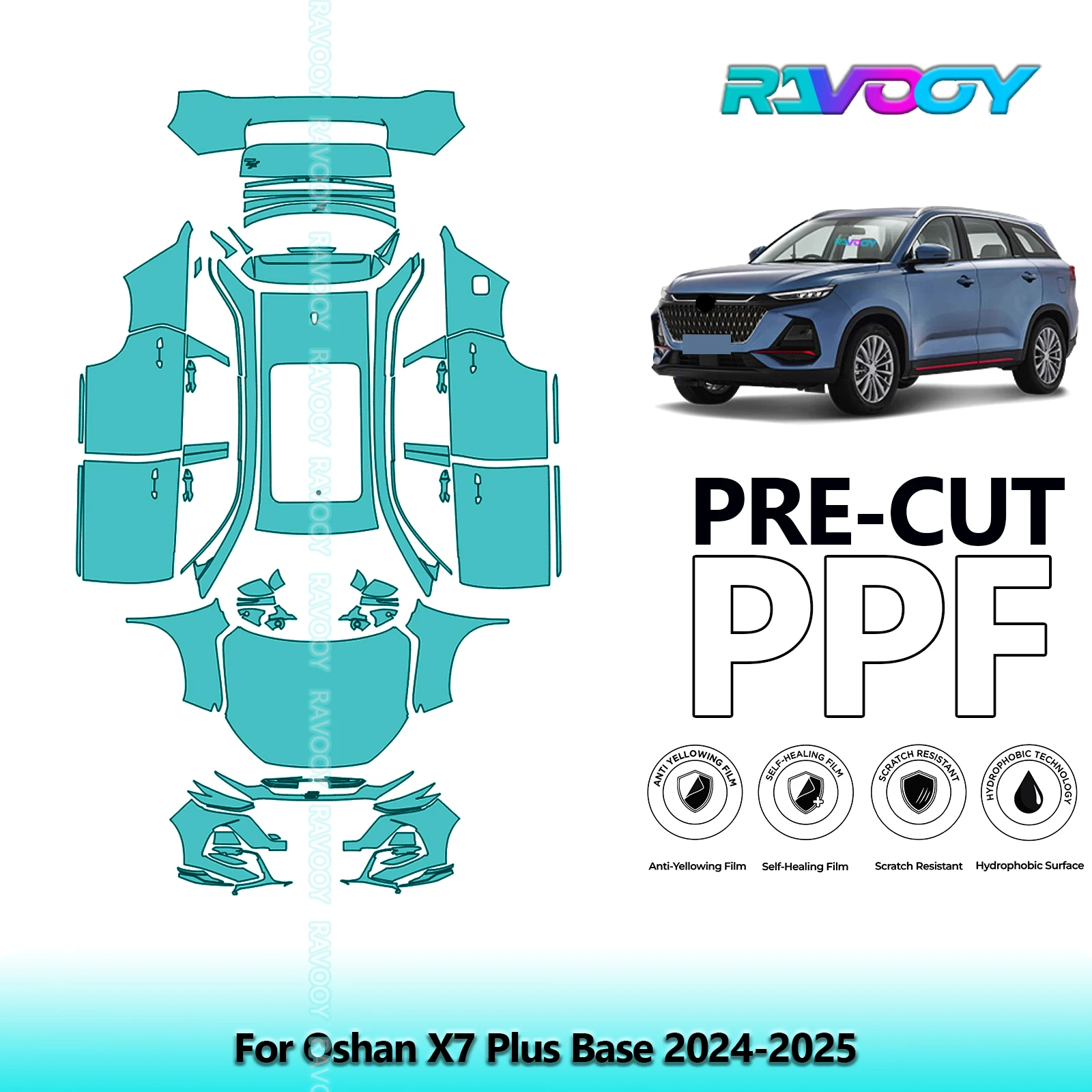 Full Vehicle Clear Bra Precut PPF Paint Protection Film For Oshan X7 Plus Base 2024-2025 
Full Vehicle Clear Bra Precut PPF Paint Protection Film For Oshan X7 Plus Base 2024-2025