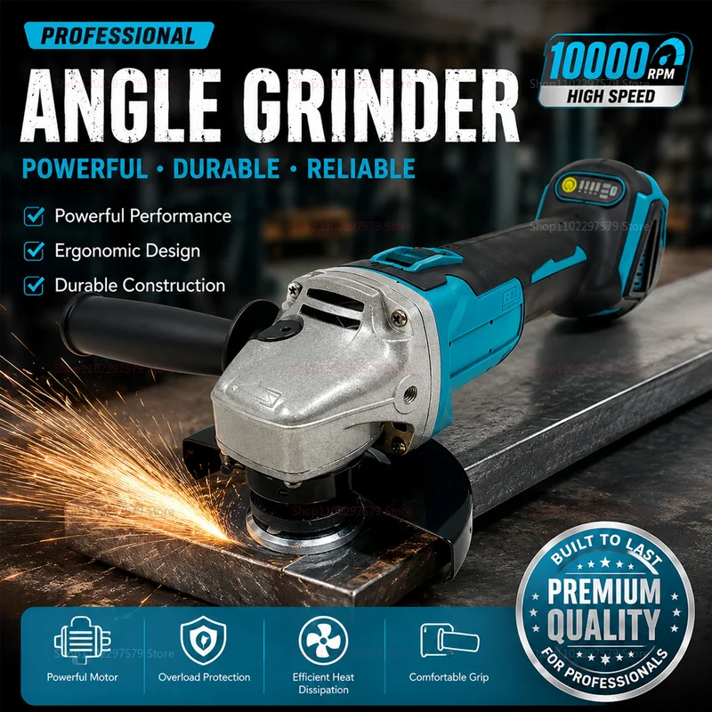 Wireless 125mm Brushless Angle Grinder 18V Lithium Battery Powered for Cutting Polishing Grinding Compatible with Makita Tools
Wireless 125mm Brushless Angle Grinder 18V Lithium Battery Powered for Cutting Polishing Grinding Compatible with Makita Tools