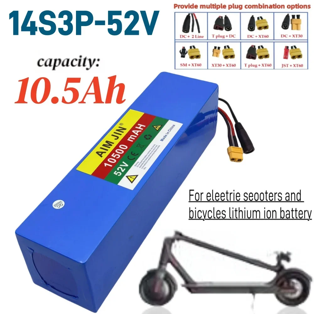 52V 10500mAh 14S3P Li-Ion Rechargeable Battery Pack 1000W Built-in BMS 1000W Suitable for Balance Cars, Electric Scooters
52V 10500mAh 14S3P Li-Ion Rechargeable Battery Pack 1000W Built-in BMS 1000W Suitable for Balance Cars, Electric Scooters