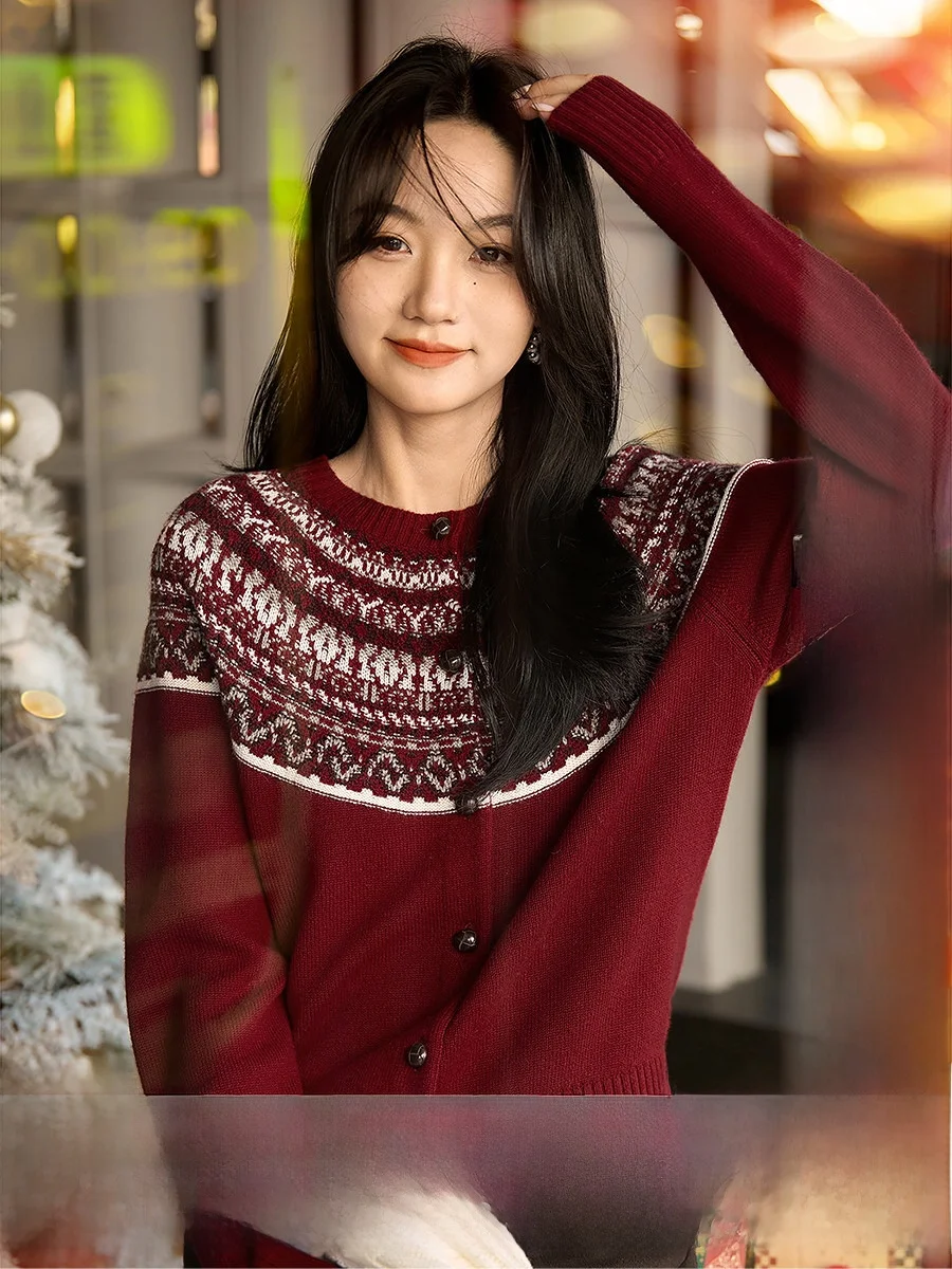 XiaoHanGe Nordic Scotland Sle Knitted Wool Camere Open Cardigan Faionable Casual Loose Fit Mid-Thi Warm Women's Sweater
XiaoHanGe Nordic Scotland Sle Knitted Wool Camere Open Cardigan Faionable Casual Loose Fit Mid-Thi Warm Women's Sweater