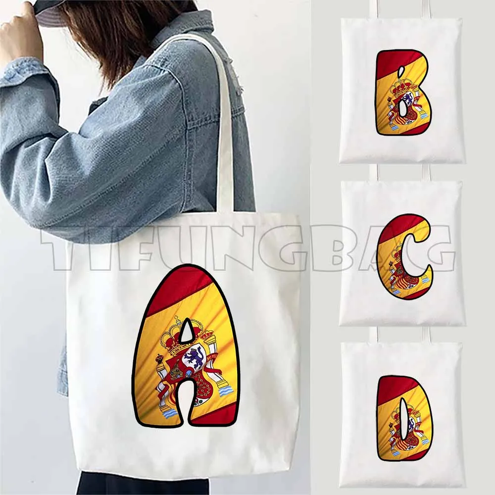 Shoulder Bags Spanish Flag Alphabet Kingdom Of Spain Flags Print Letters Art Tote Bags For Women Shopper Bags Canvas Handbag
Shoulder Bags Spanish Flag Alphabet Kingdom Of Spain Flags Print Letters Art Tote Bags For Women Shopper Bags Canvas Handbag
