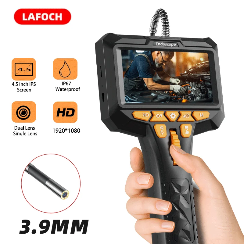 2-Way Articulating Endoscope 4.5'' Screen 360° 180° Steering Slide Rod Rotation Camera 1080P Car Inspection
2-Way Articulating Endoscope 4.5'' Screen 360° 180° Steering Slide Rod Rotation Camera 1080P Car Inspection