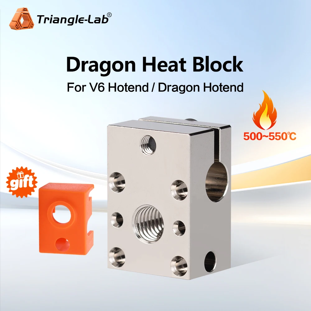 Тепловой блок Trianglelab Dragon для V6 Hotend/Dragon Hotend с медным покрытием, максимальная термостойкость, температура 500-500 ℃
Тепловой блок Trianglelab Dragon для V6 Hotend/Dragon Hotend с медным покрытием, максимальная термостойкость, температура 500-500 ℃
