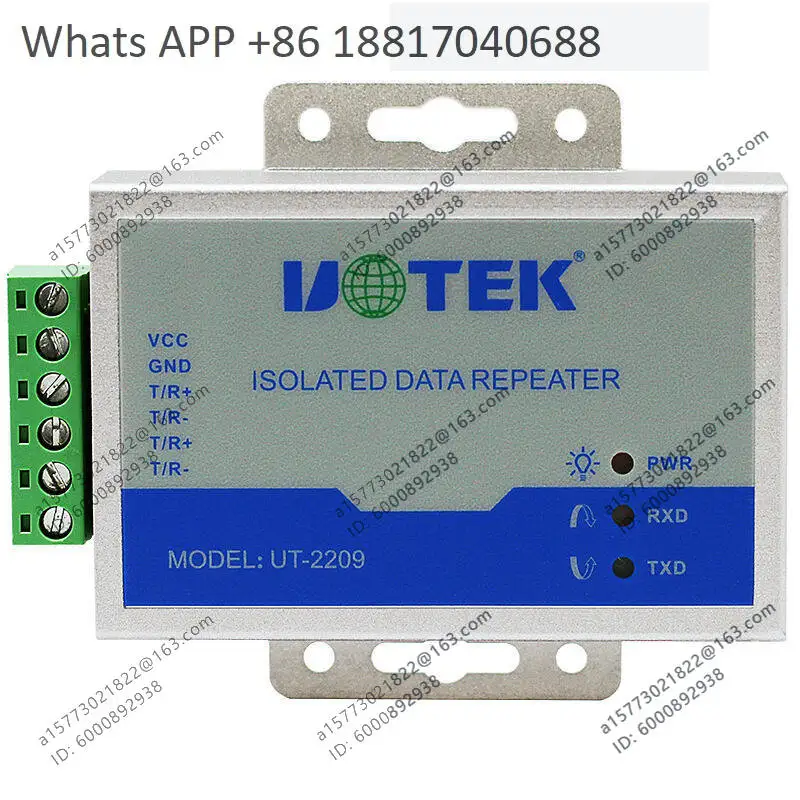 485 Repeater Industrial Grade Photoelectric Isolation Lightning Protection RS485 Signal Extender Amplifier UT-2209
485 Repeater Industrial Grade Photoelectric Isolation Lightning Protection RS485 Signal Extender Amplifier UT-2209