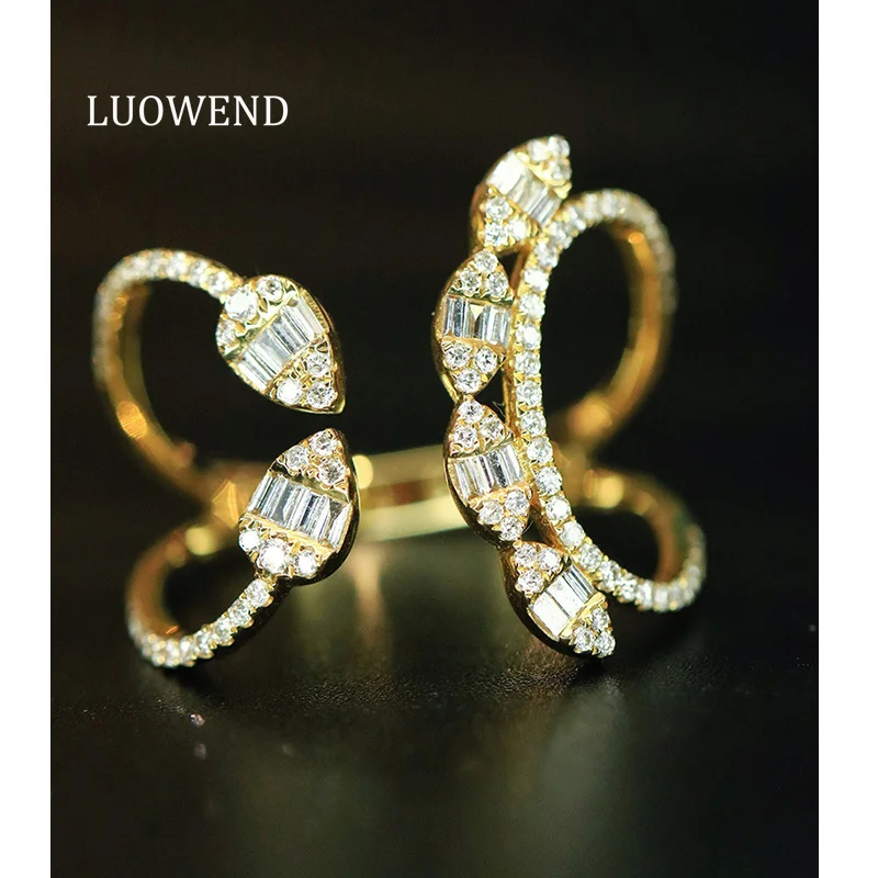 LUOWEND 100% 18K White/Yellow Gold Rings Fashion INS Style Real Natural Diamond Cocktail Ring for Women High Wedding Jewelry
LUOWEND 100% 18K White/Yellow Gold Rings Fashion INS Style Real Natural Diamond Cocktail Ring for Women High Wedding Jewelry