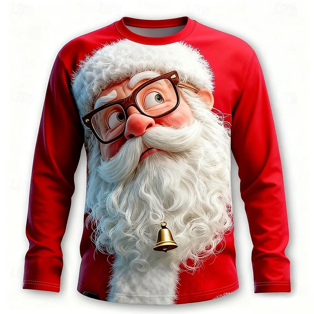 Christmas Santa Claus men's long sleeved T-shirt fashion street casual round neck shirts holiday party oversized men's clothing
Christmas Santa Claus men's long sleeved T-shirt fashion street casual round neck shirts holiday party oversized men's clothing