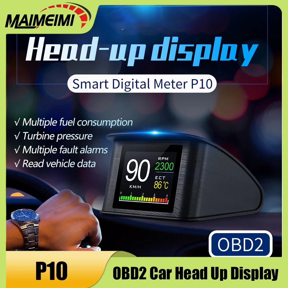 Universal HUD P10 OBD2 Smart Digital Meter Head Up Display Overspeed Alarm Engine Fault Code Car Navigator for Car Safely
Universal HUD P10 OBD2 Smart Digital Meter Head Up Display Overspeed Alarm Engine Fault Code Car Navigator for Car Safely