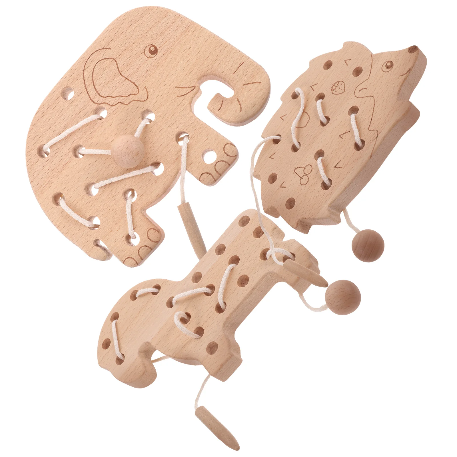 Wooden Children Lacing Toy Threading Game Kids Educational Cartoon Animal Shaped Large Particles Fine Motor Skills Problem
Wooden Children Lacing Toy Threading Game Kids Educational Cartoon Animal Shaped Large Particles Fine Motor Skills Problem