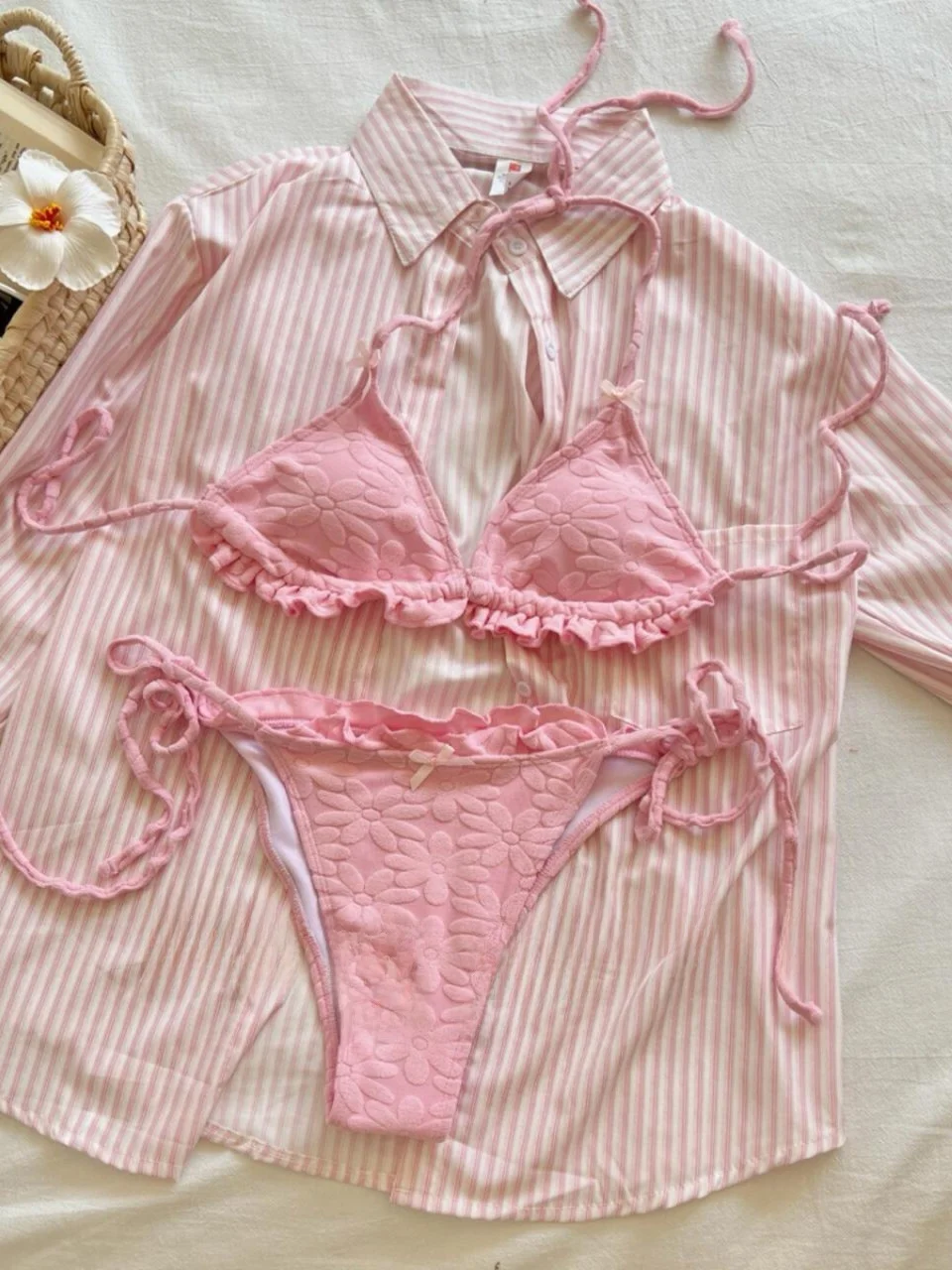 Pink Pure Desire Sexy Sweet Spicy Girl Bikini Swimwear Women's Small Chest Vaion Strap e Bikini Polyester Material
Pink Pure Desire Sexy Sweet Spicy Girl Bikini Swimwear Women's Small Chest Vaion Strap e Bikini Polyester Material