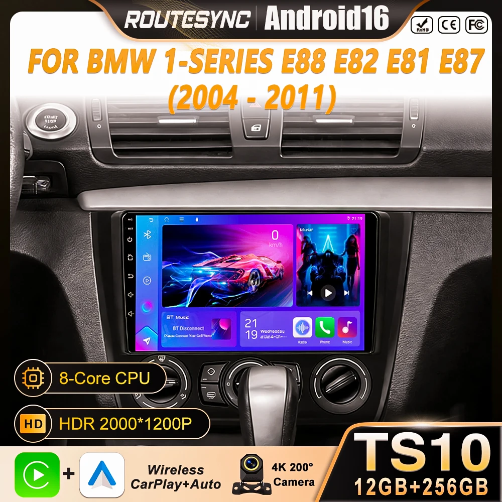 Android 16 For BMW 1-Series E88 E82 E81 E87 2004 - 2011 2K QLED Android Car Radio Multimedia Video Player GPS stereo CarPlay 4G
Android 16 For BMW 1-Series E88 E82 E81 E87 2004 - 2011 2K QLED Android Car Radio Multimedia Video Player GPS stereo CarPlay 4G