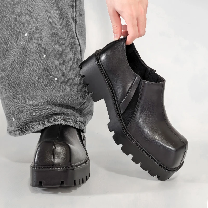 Square Head Vintage Casual Chelsea Shoes Platform Heightening Loafers Men Slip-on Height Increasing Leather Shoes Wedding Party
Square Head Vintage Casual Chelsea Shoes Platform Heightening Loafers Men Slip-on Height Increasing Leather Shoes Wedding Party