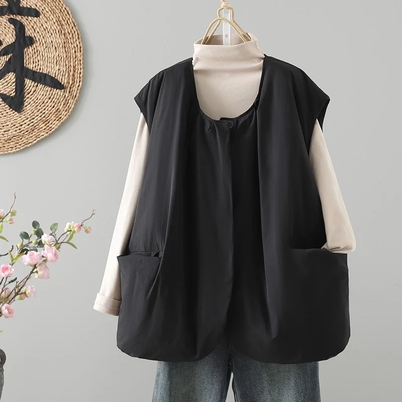 Black Style Vest,Loose And Lazy Warm Jacket, Short Solid Color Single Breasted Good Quality Lightweight Waistcoat w1623
Black Style Vest,Loose And Lazy Warm Jacket, Short Solid Color Single Breasted Good Quality Lightweight Waistcoat w1623