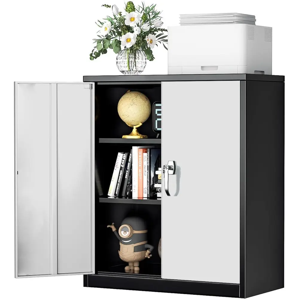 36 Lockable Steel Storage Cabinet with 2 Doors and 2 Adjustable Shelves for Home, Warehouse, or Garage (Black/Grey)
36 Lockable Steel Storage Cabinet with 2 Doors and 2 Adjustable Shelves for Home, Warehouse, or Garage (Black/Grey)